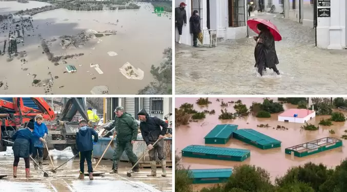 Fuerte temporal deja inundaciones, desalojos y carreteras cerradas en España