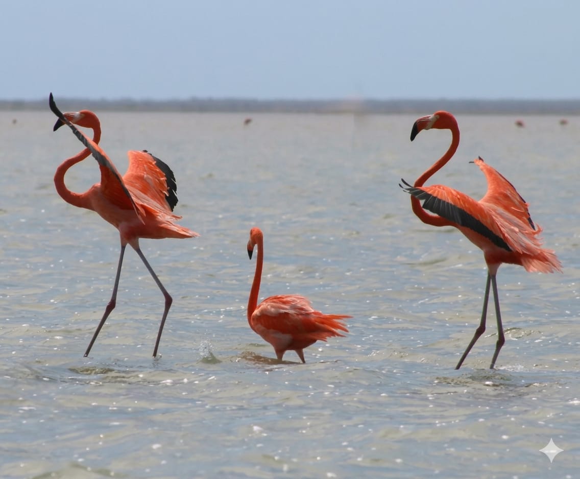 Buenas noticias para el Zulia: inicia el cortejo de los flamencos en Los Olivitos
