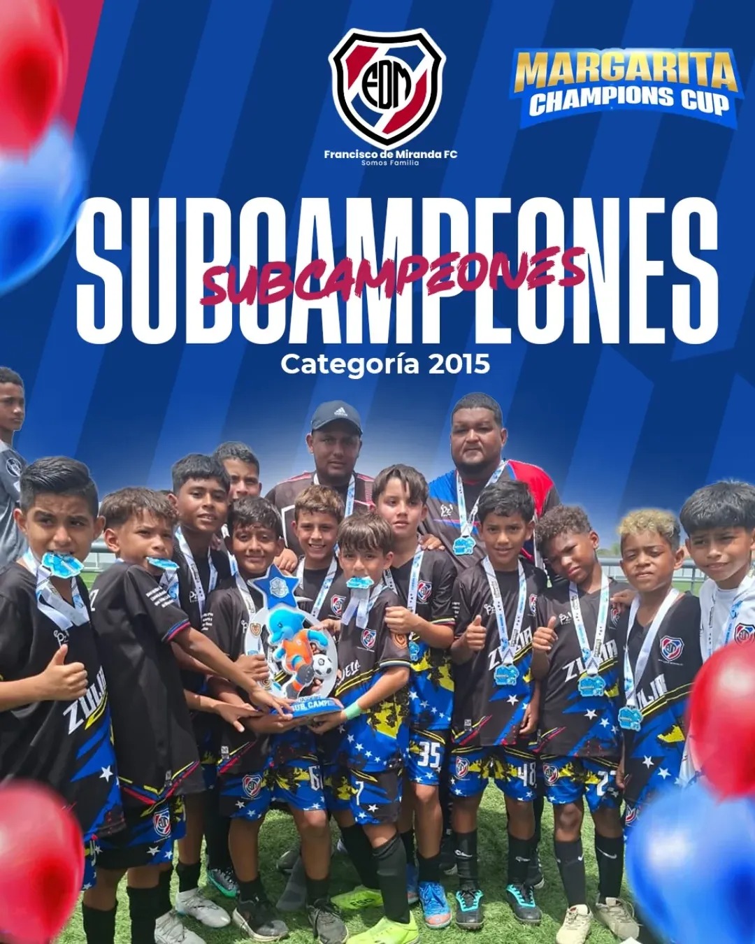 Escuela de fútbol de Raúl Leoni obtiene subcampeonato en torneo nacional en Margarita
