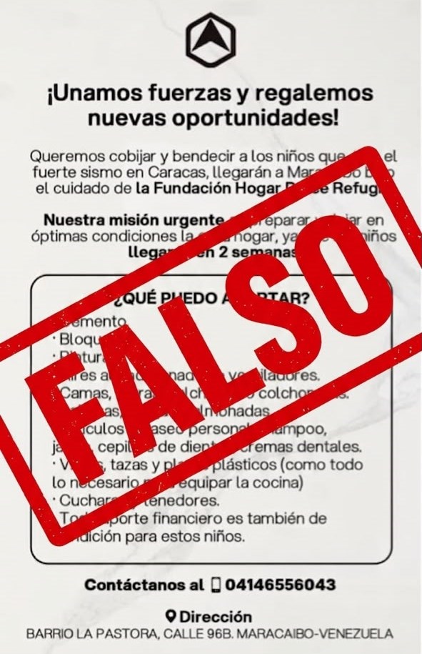 Idenna Zulia desmiente campaña de solicitud de dinero para supuesta apertura de casas de abrigo
