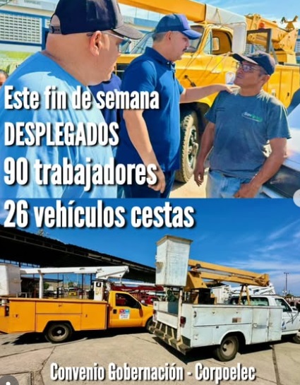 Gobernación del Zulia desplegó operativo de fin de semana para atender 394 averías eléctricas