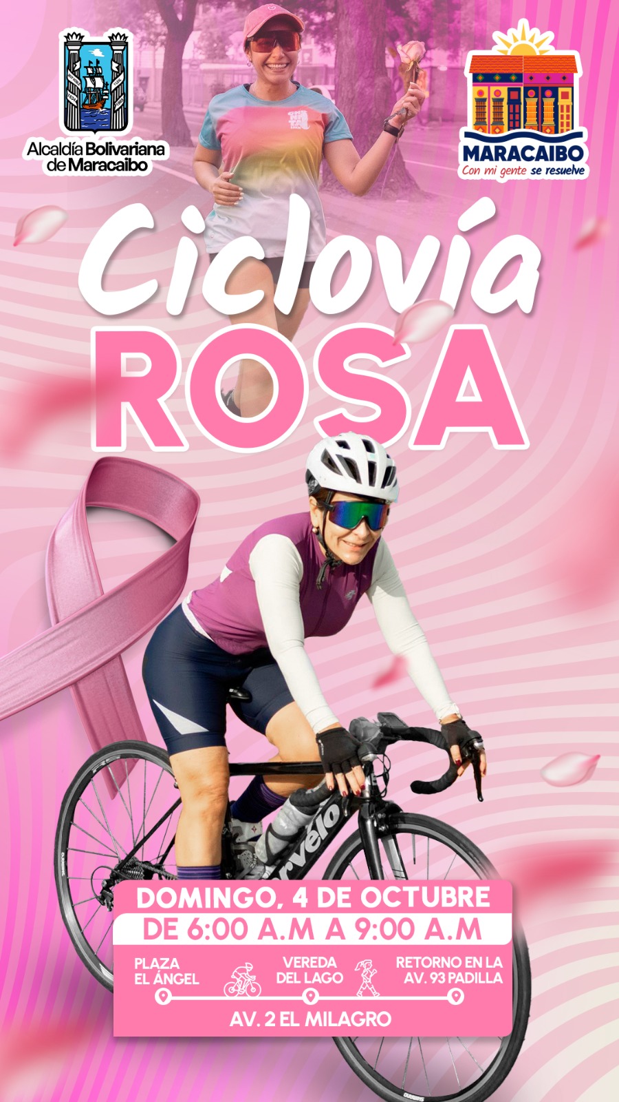 La ciclovía se viste de rosa a partir de este domingo 4 de octubre